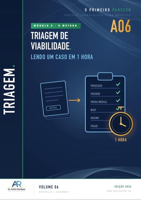 Capa A06 — Triagem de viabilidade — Lendo um caso em 1 hora