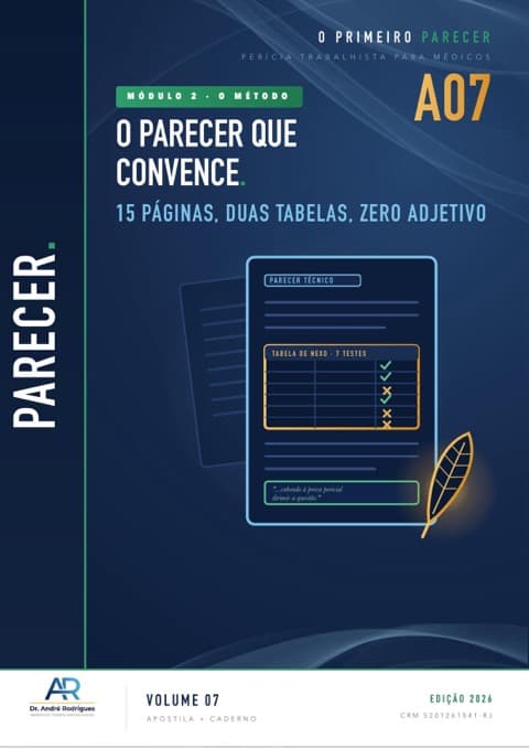 Capa A07 — O parecer que convence — Estrutura, tom e a tese-mãe