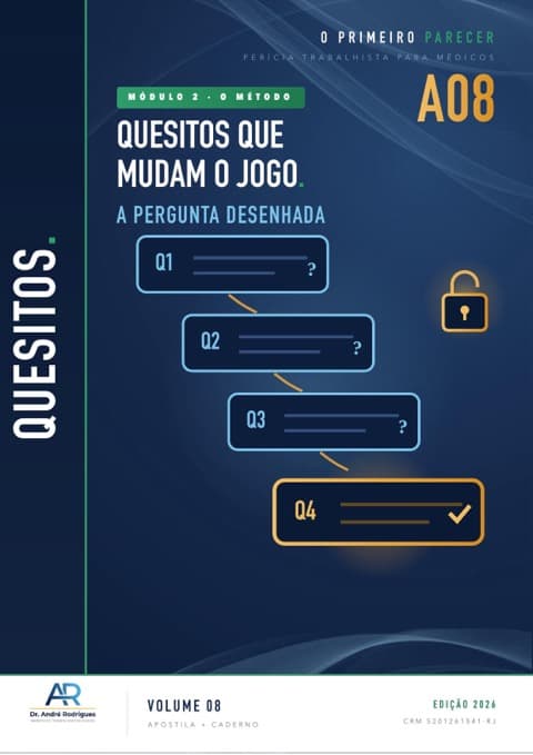 Capa A08 — Quesitos que mudam o jogo — A pergunta desenhada